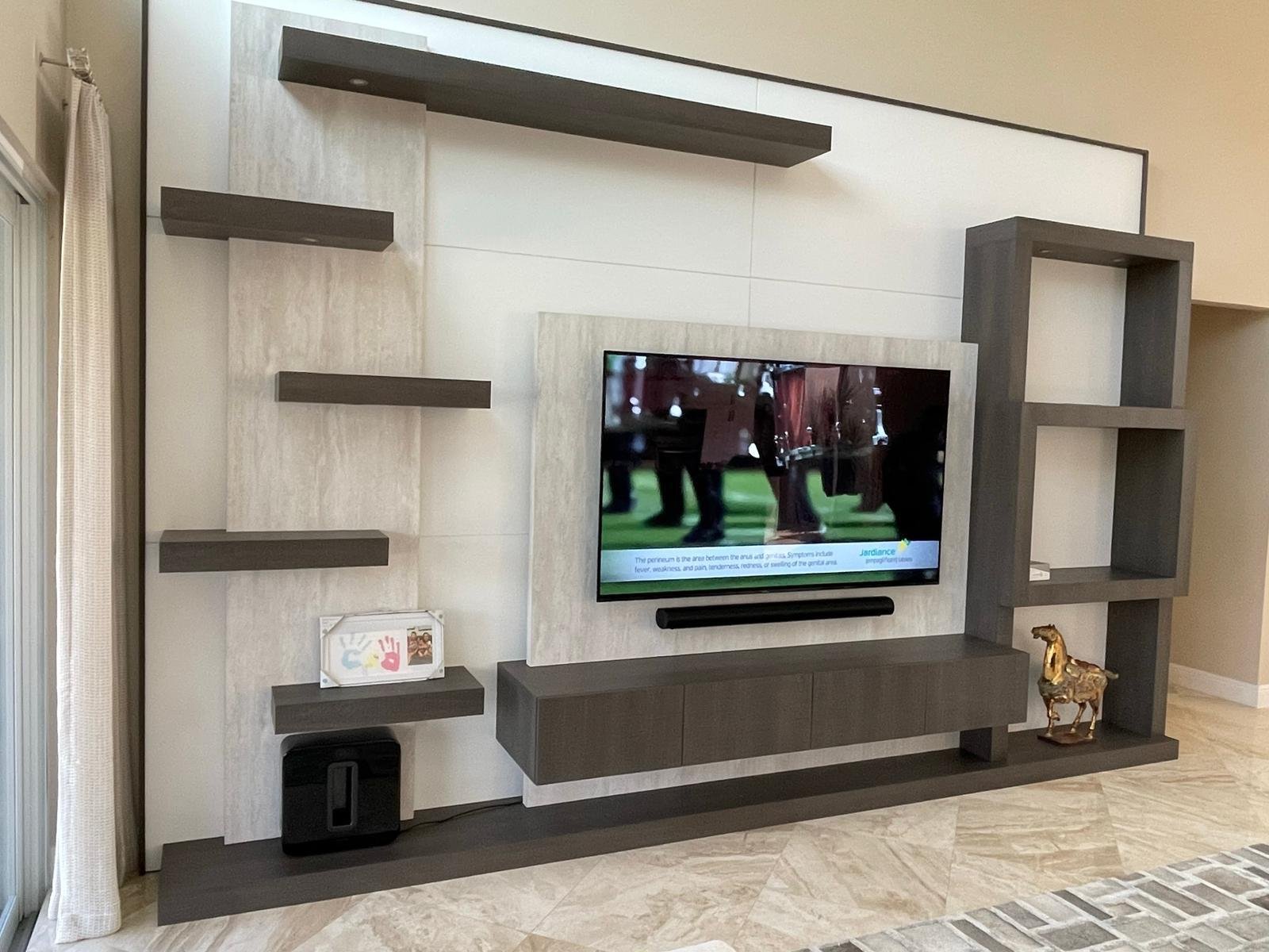 Luxury home theater with premium seating and professional audio system